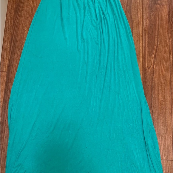 Good quality aqua maxi strapless dress - Picture 4 of 6